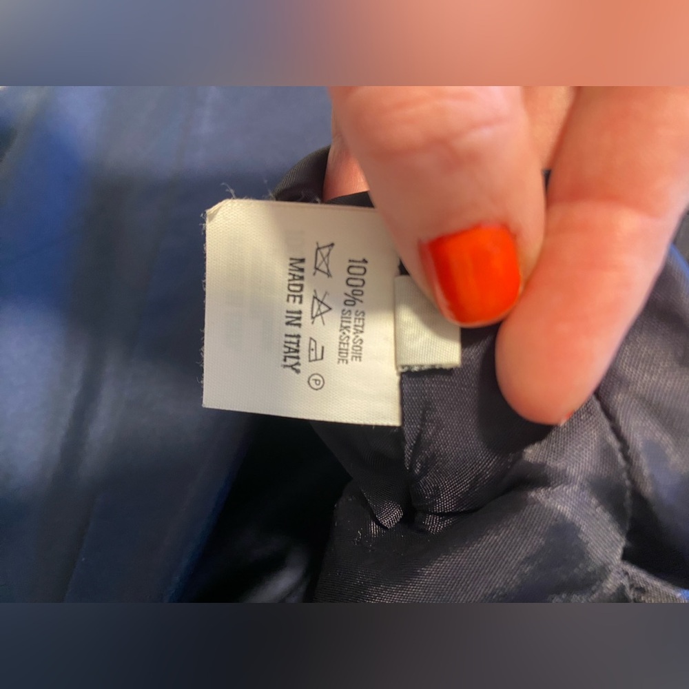 Koji Tatsuno Navy Silk Coat - image 4